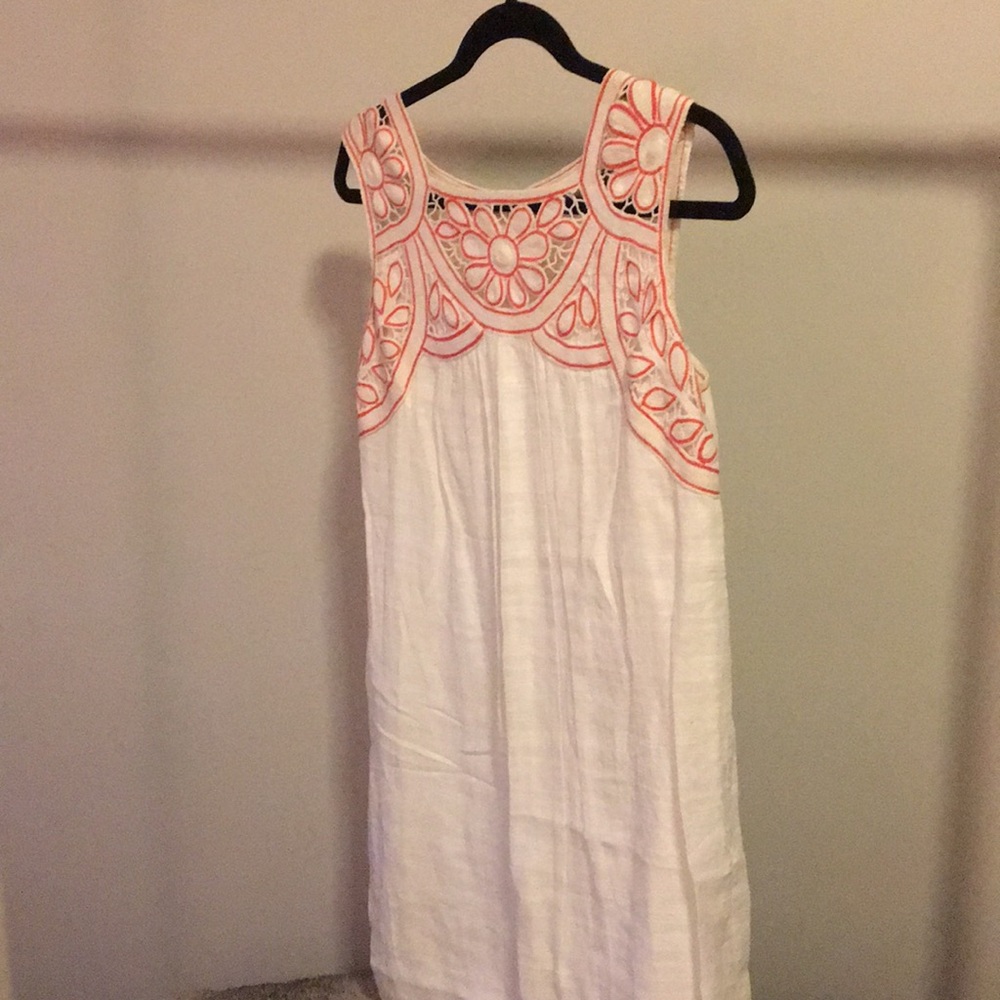 White Linen Embroidered Sundress
